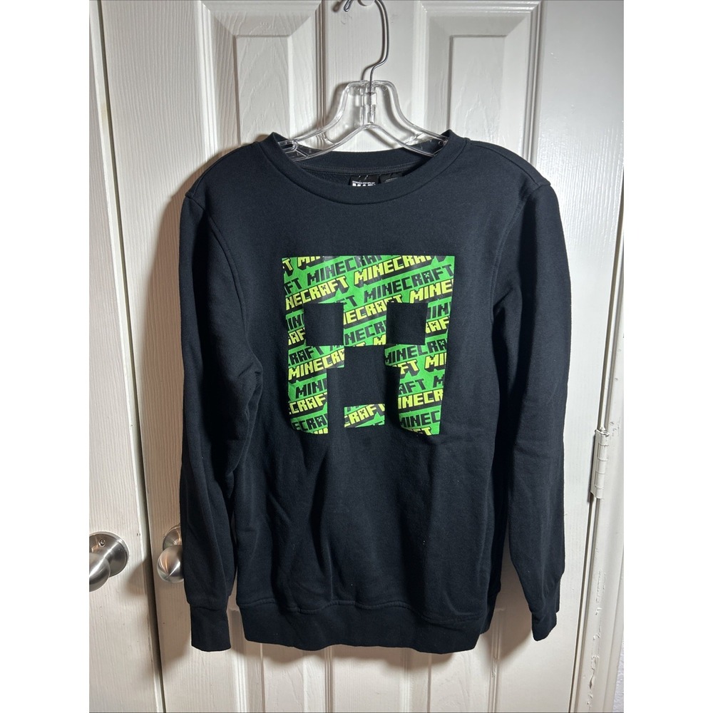 MAD‎ ENGINE Minecraft Size XL Boys Black Creeper Sweatshirt